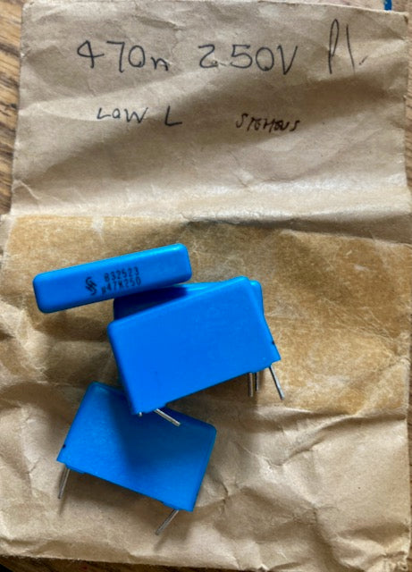 Siemens, MKP type, 0.47uF, µF, mF, mFD,  250V, Metallised Polyester Capacitor, PACK OF 5X