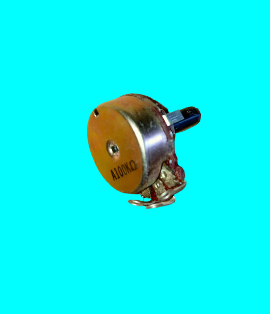 AB, 100K,  20mm Metal Case, Potentiometer, SNAPPED SHAFT - SHORT, NOS