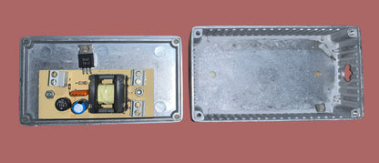 TAINS MALUMINIUM DIECAST, ELECTRONICS PROJECT BOX, 11cm X 6cm X 3cm, CONTAINS TO 24 VDC PSU BOARD