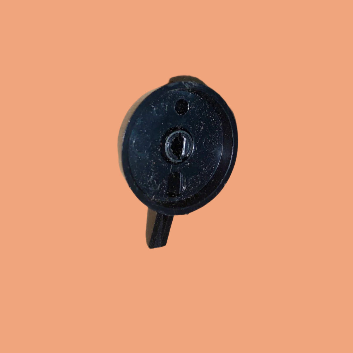 CHROME KNOB, AS USED ON 80S HI-FI, TURNTABLE ,  28mm DEPTH, 6mm DIA, 3mm HALF ROUND SHAFT