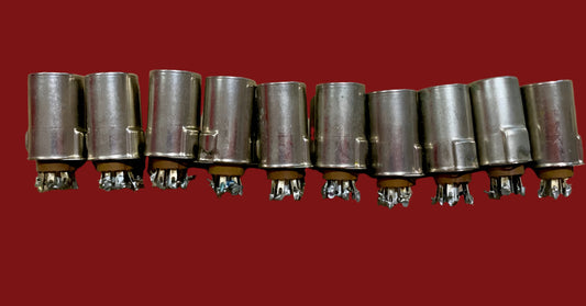 ELCO, VALVE SCREENING CAN, B7G, CHROME FINISH, TS103U02,, 35mm HEIGHT, B7G ,BROWN MICANOL BASE, TS102P01, EX EQUIPT,