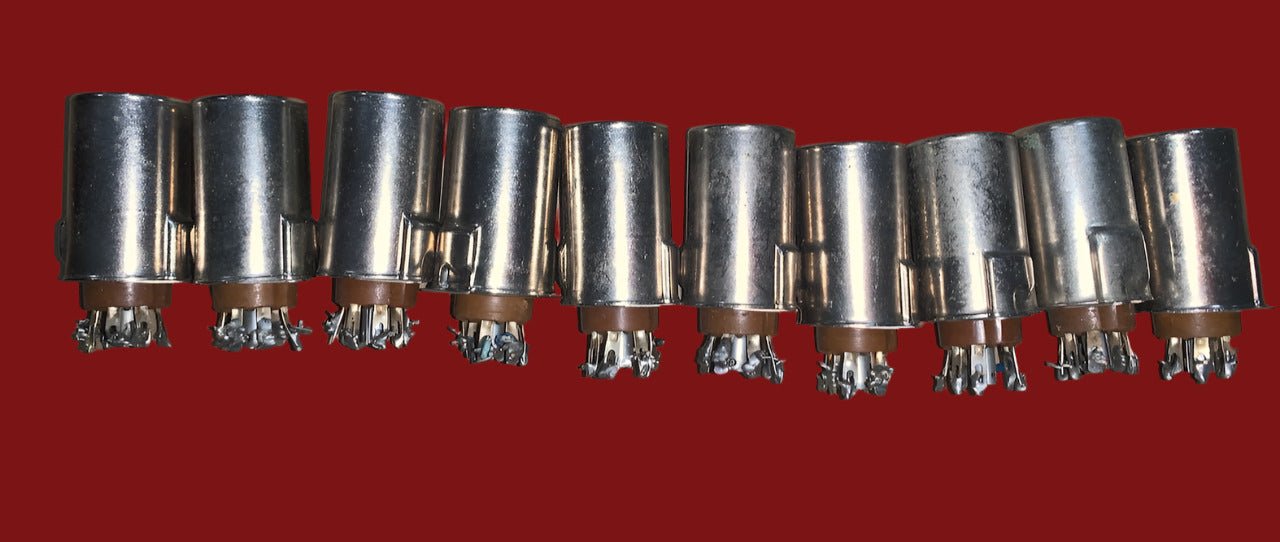 ELCO, VALVE SCREENING CAN, B7G, CHROME FINISH, TS103U02,, 35mm HEIGHT, B7G ,BROWN MICANOL BASE, TS102P01, EX EQUIPT,