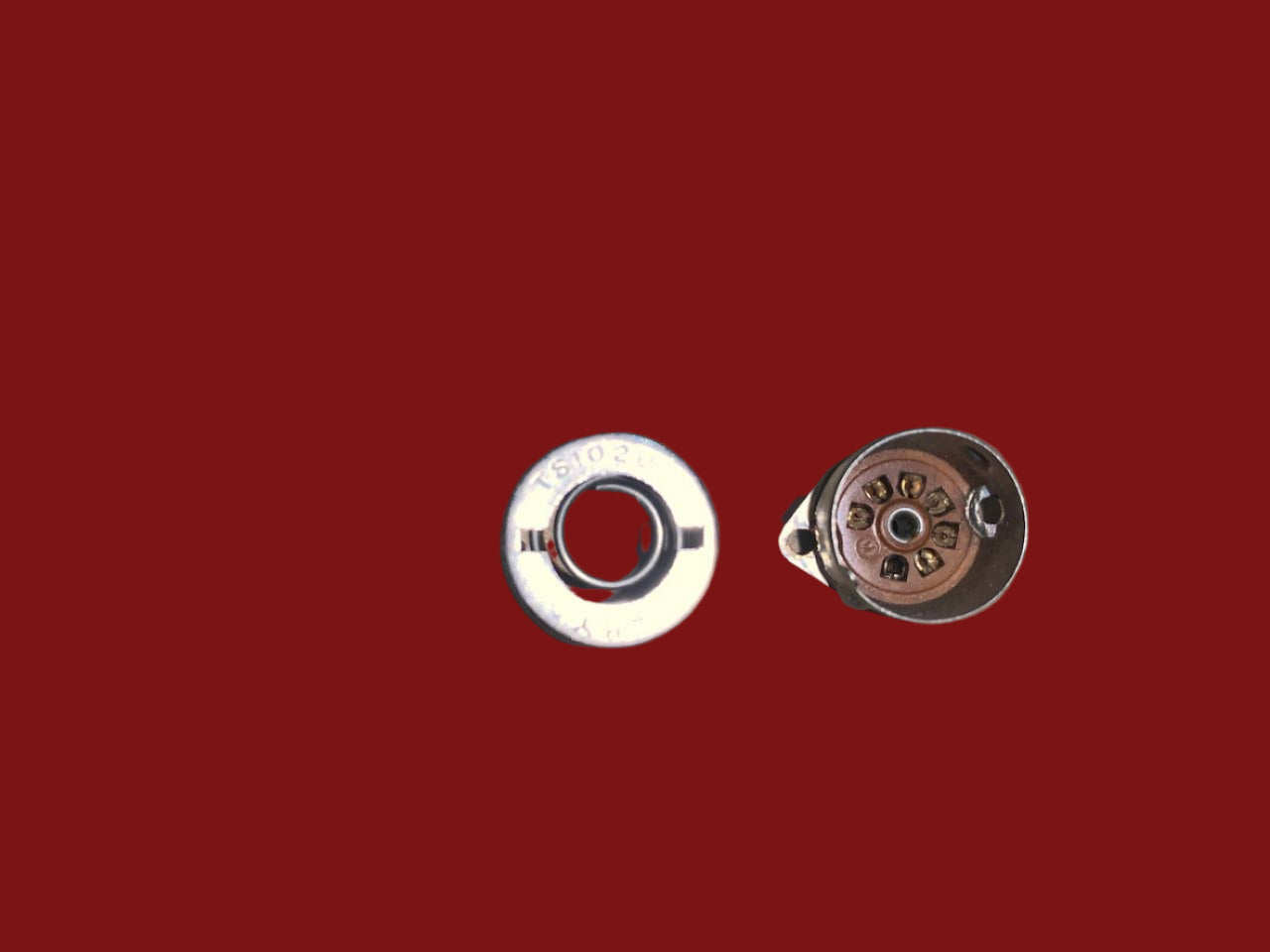 ELCO, VALVE SCREENING CAN, B7G, CHROME FINISH, TS103U02,, 35mm HEIGHT, B7G ,BROWN MICANOL BASE, TS102P01, EX EQUIPT,