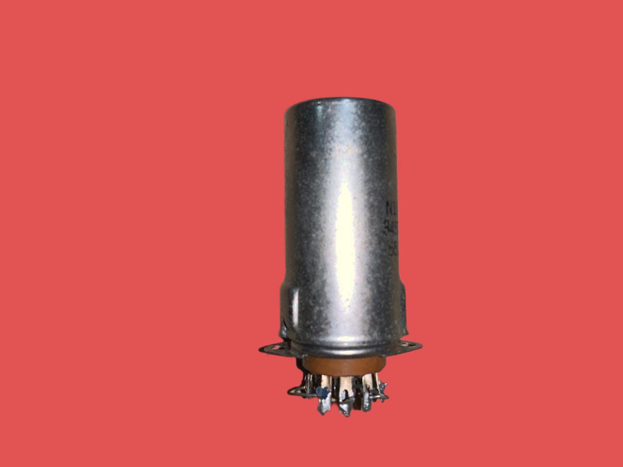 ELCO, VALVE SCREENING CAN, B9A, CHROME FINISH, TS103U02, 50mm HEIGHT  WITH B9A BROWN MICANOL BASE TS103P01