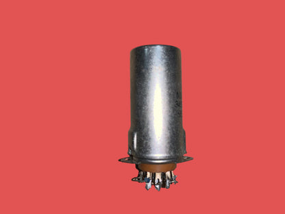 ELCO, VALVE SCREENING CAN, B9A, CHROME FINISH, TS103U02, 50mm HEIGHT  WITH B9A BROWN MICANOL BASE TS103P01