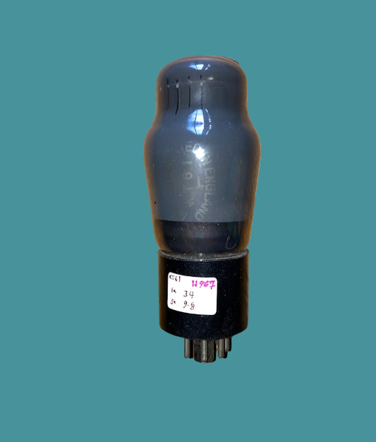 KT61, OSRAM, GREY GLASS,  BLACK BASE,  ETCHED CARTOUCHE, BLUE & WHITE SQUARE  DECAL, OCTOBER 1946 PRODUCTION