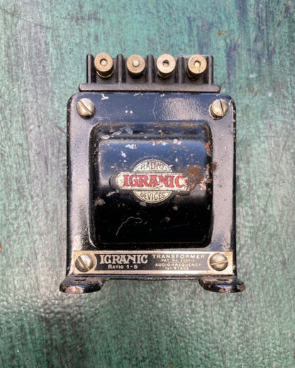 IGRANIC, TYPE E , AUDIO FREQUENCY INTER VALVE TRANSFORMER, RATIO 5:1, CAT No. 146 Dated 1925