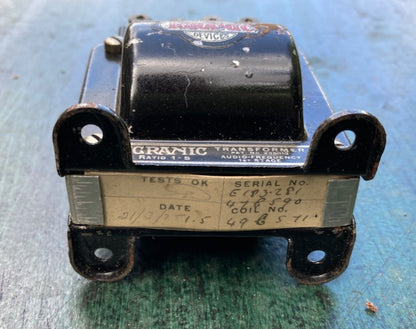 IGRANIC, TYPE E , AUDIO FREQUENCY INTER VALVE TRANSFORMER, RATIO 5:1, CAT No. 146 Dated 1925
