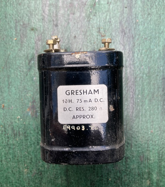 Gresham, 10H @ 75mA DC, 280R, Oil Filled Choke, NovembeR 1957 Manufacture, Ex-Equipment