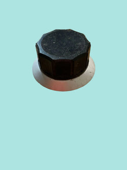 ADVANCE INSTRUMENTS STYLE,10 SIDED, BLACK KNOB, WITH ALUMINIUM SKIRT, 40mm DIA, 6mm SHAFT