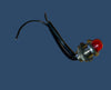 ARCOLECTRIC, CHROME BEZEL, RED LENS, 12mm DIA BODY, CAST METAL, SIGNAL LAMP, EX EQUIPT