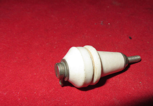 EDDYSTONE, FEED THROUGH ,LEAD THROUGH , CERAMIC INSULATOR, ANTENNA EARTH, PEAR SHAPED, 1.75 INS LENGTH,  CAT NO 695
