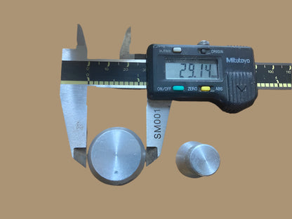 SET OF 2x, ALUMINIUM KNURLED EDGE, KNOBS,, 6mm SPLINE,14mm & 29mm DIA.