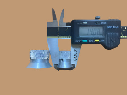 SET OF 2x, ALUMINIUM KNURLED EDGE, KNOBS,, 6mm SPLINE,14mm & 29mm DIA.