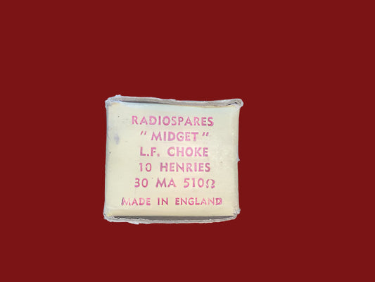 RADIOSPARES, RS ,MIDGET, LF CHOKE,  10H @ 30mA, 510R, NEW