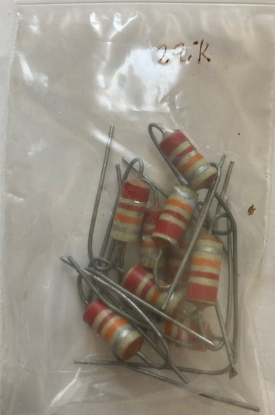 22K, 22000R, 0.125W, Erie, Type 109, Carbon Resistors, High Stability,
