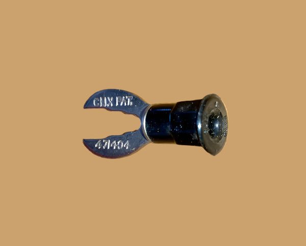 CLIX, LARGE  SPADE,  HOOKED CONNECTORS,  TC.416, BLACK, AS USED ON AVO TEST LEADS