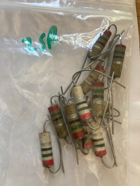 25R, 0.25W, Erie, Type 108, Carbon Resistors, High Stability,