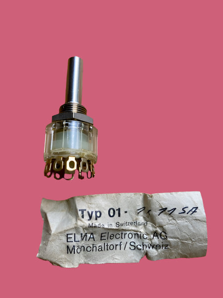 Elma Rotary switch, Type 01 Eyelets, 1 Wafer,  Typ 01-1 x11sa