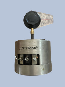 CRESSALL, CV25/1000, PRECISION ROTARY POTENTIOMETER, 1K, 1000R, IN SILVERED BRASS SCREENED CAN, 85mm DIA., 65mm CAN HEIGHT, EX EQUIPT