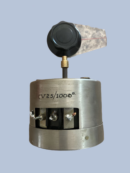 CRESSALL, CV25/1000, PRECISION ROTARY POTENTIOMETER, 1K, 1000R, IN SILVERED BRASS SCREENED CAN, 85mm DIA., 65mm CAN HEIGHT, EX EQUIPT