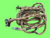 MILITARY  HEADPHONE Y LEAD, WIRE LOOP TERMINATIONS, WOVEN KHAKI FABRIC COVERED WIRE,