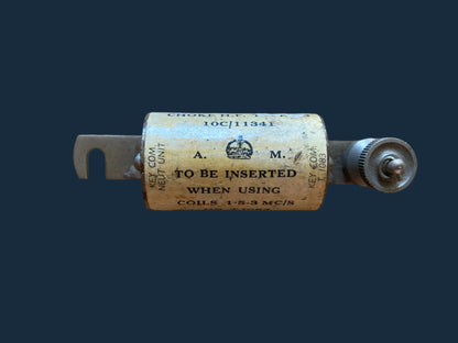 AIR MINISTRY, CHOKE HF, 10C/11341, USE WITH COILS 1.5-3 MC/S ON T1083 TRANSMITTER