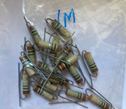 1M, 0.25W, Erie, Type 108, Carbon Resistors, High Stability,