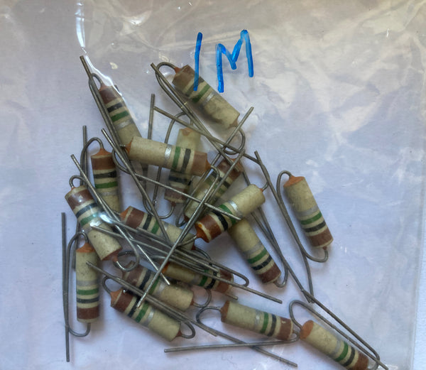 1M, 0.25W, Erie, Type 108, Carbon Resistors, High Stability,