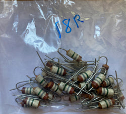 18R, 0.125W, Erie, Type 109, Carbon Resistors, High Stability,