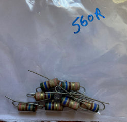 560R, 0.125W, Erie, Type 109, Carbon Resistors, High Stability,