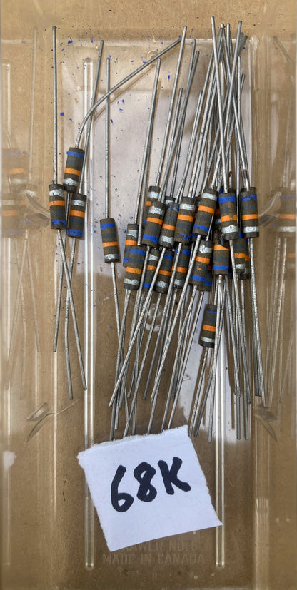 Allen Bradley, Morganite, Carbon composite resistor, Type S, 0.5W 10%, VARIOUS VALUES