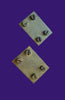 2X BRASS MOUNT PLATES, 35 X 25mm, FOR MOUNTING EDDYSTONE, CERAMIC BODIED, TRANSMITTING, VARIABLE CAPACITOR,