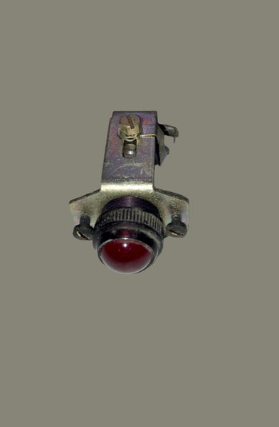 SPECIAL DUTY, SIGNAL LAMP,  RED OPAQUE GLASS LENS, NICKEL PLATED BODY 10mm DIA.,