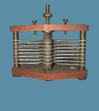 80pF, Air Dielectric Variable Capacitor,Brass Mounts, Aluminium Vaned,  Tufnol End Cheeks