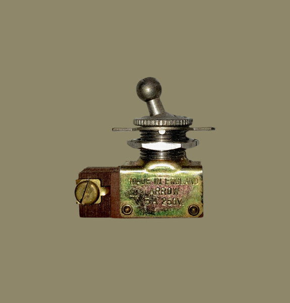 ARROW, SPST, BALL HEAD SWITCH, C/W ON/OFF INDICATION PLATE, 3A 250V, EX EQUIPT