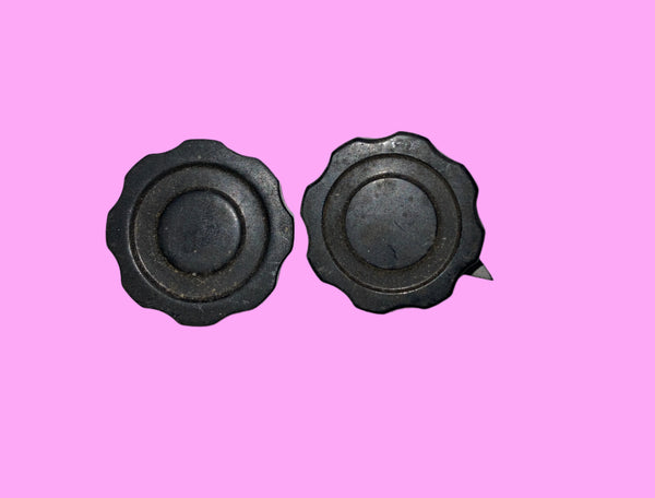 PAIR, 2X, MARCONI , FLUTED KNOB, , BLACK BAKELITE,  28mm DIA
