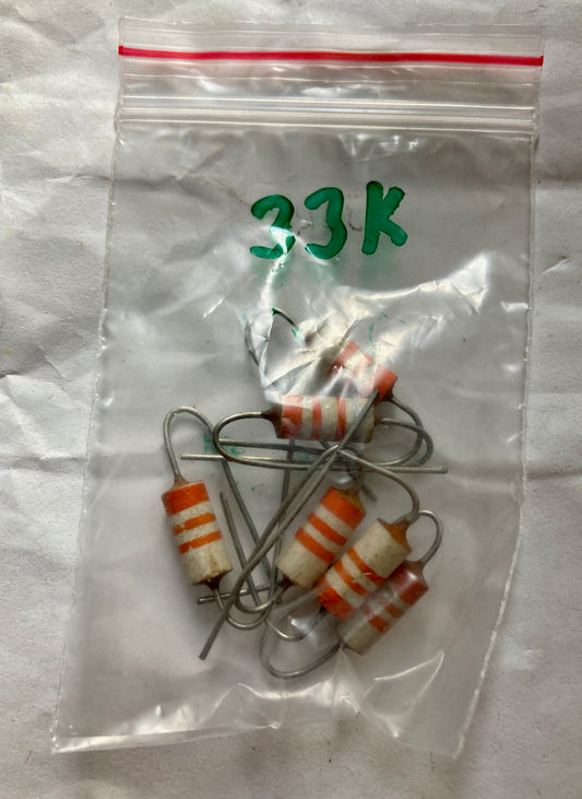 33K, 0.125W, Erie, Type 109, Carbon Resistors, High Stability,