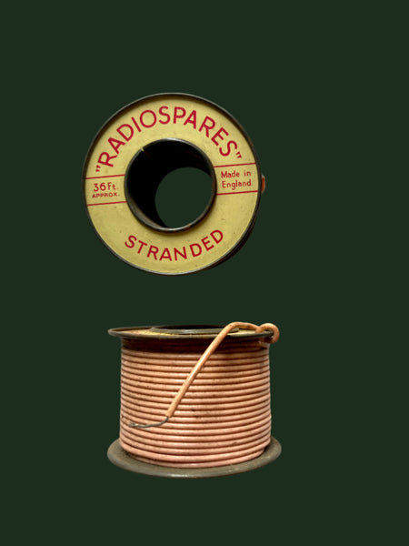 RS, RADIOSPARES, PINK, STRANDED WIRE, 36 FT, 2 INS DIA TIN REEL,