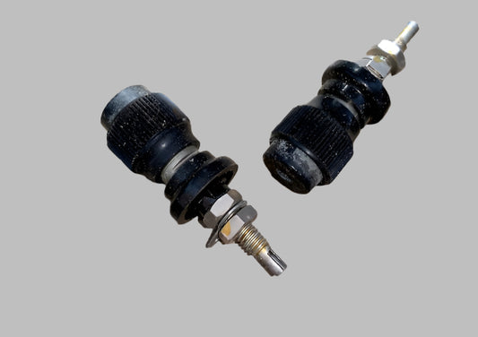 BELLING LEE, BINDING POST, BLACK,  CENTRAL HOLE, 2BA STUD, EARTH TAB NO PAXOLIN WASHER