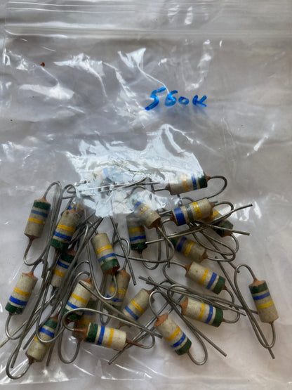 560K, 0.125W, Erie, Type 109, Carbon Resistors, High Stability,