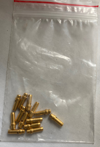 PACK OF 13X, MATRIX, GOLD PLATED, PCB PIN, 2.57mm DIA, 9mm LENGTH, SOLDER BUCKET, ROUNDED END.