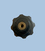 1.75" Dia, fluted knob, 8 Lobe, Brass bushed, screw thread securing, 5mm Shaft