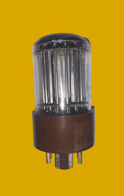 6SL7GT, MATCHED PAIR, PINNACLE BADGED, RCA,TRIPLE MICA, BROWN MICANOL BASE,  5 SUPPORT ROD, NON-EDGE PERFORATED STRAIGHT RIBBED BLACK PLATE, CV569, CV1985, ECC35, VT-229,  6SL7