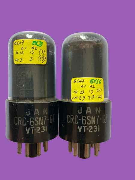 6SNGT, RCA, MATCHED PAIR   VT-231  GREY GLASS, FAT BASE, SMALL LOGO,  SAME DATE CODE, H6E, MAY 1946 PRODUCTION, 6SN7