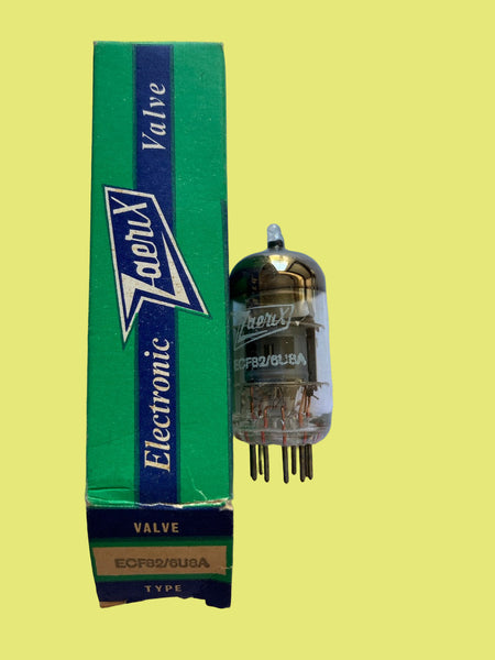 ECF82, ZAERIX BRANDED  RFT, FUNKWERK ERFURT, BOXED, NOS, 1970S PRODUCTION, 6U8A