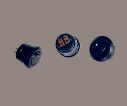 Round 20mm Dia, Rocker Switch, Snap In,  DPST, Miyami, DS-059, Japan made, 3A 250VAC