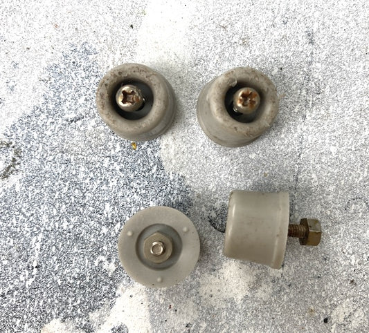 Set of 4X, hard plastic feet,  16mm dia., 12mm height