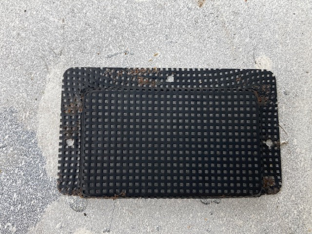 Robert Bion style, punched metal sheet, ventilation grille, 94 x 57mm