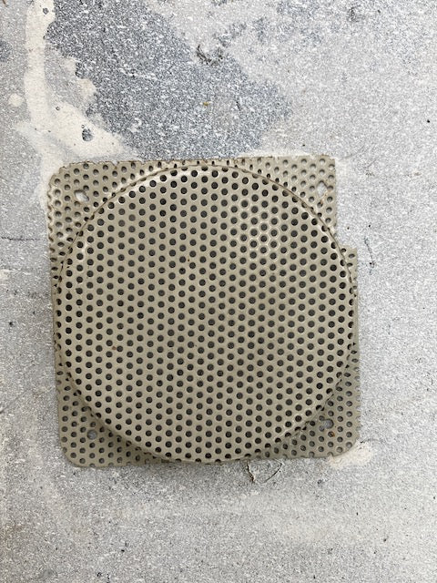 Robert Bion style, punched metal sheet, ventilation grille, 100 x 100mm